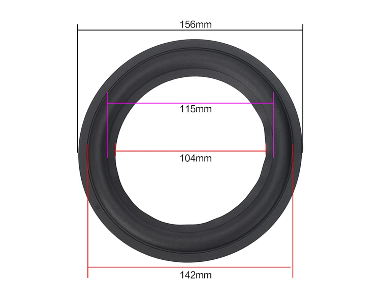 2 шт. 6,5 дюймов 142 мм Динамик ремонт резиновым подвесом сбоку запчастей для DIY обычных громкий Динамик ремонтируется складной края