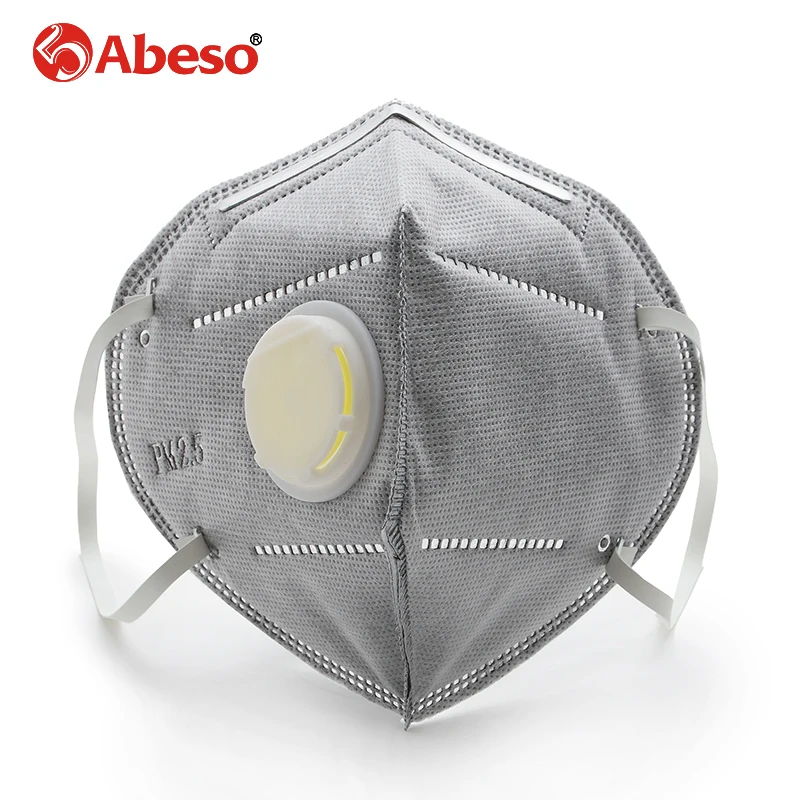 

ABESO PM2.5 carbon activated disposable mask dust Anti influenza Breathing valve AN9502