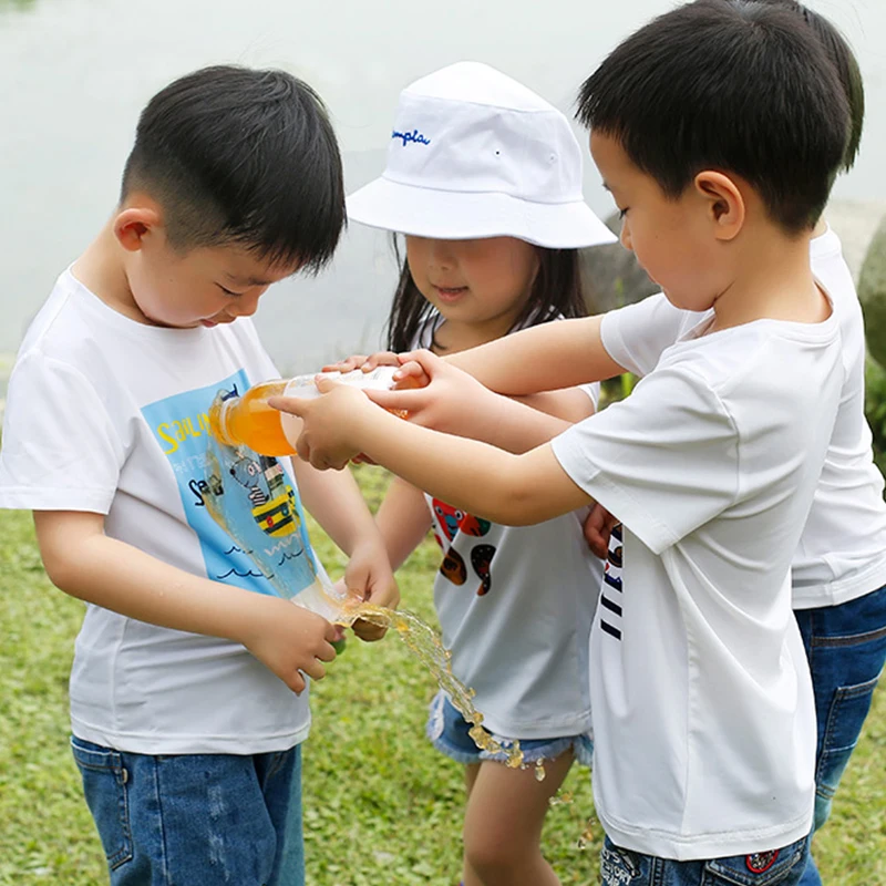 

Beverry Waterproof Boys and Girls T Shirt Antifouling Quick Try Family Matching Outfits Solid Print Short Sleeve Kids Tee Shirt