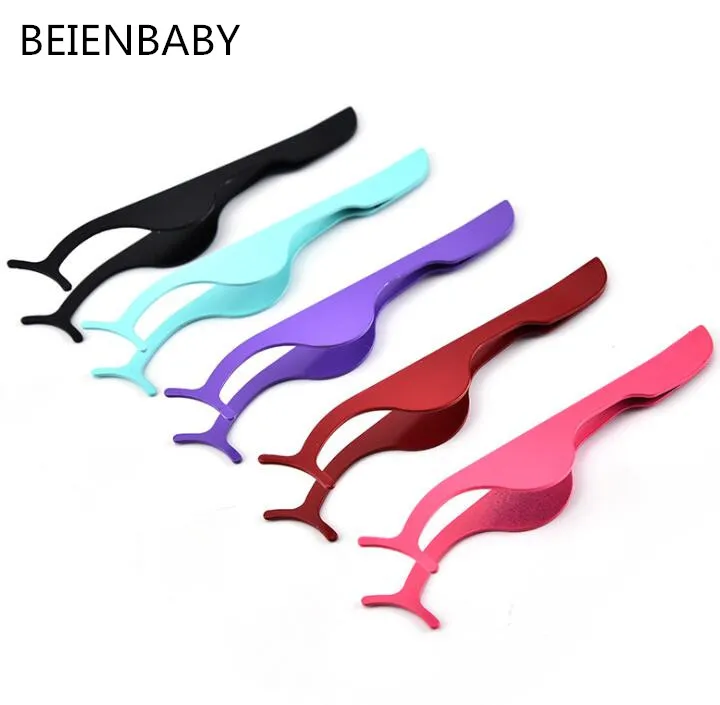 

BEIENBABY False Eyelash Tweezers Fake Eye Lash Applicator Eyelash Extension Curler Nipper Auxiliary Clip Clamp Makeup Forceps