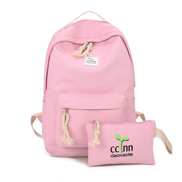 Yogodlns, женские холщовые рюкзаки, большие школьные сумки для подростков, для мальчиков и девочек, для путешествий, рюкзак для ноутбука, рюкзак на плечо - Цвет: Pink