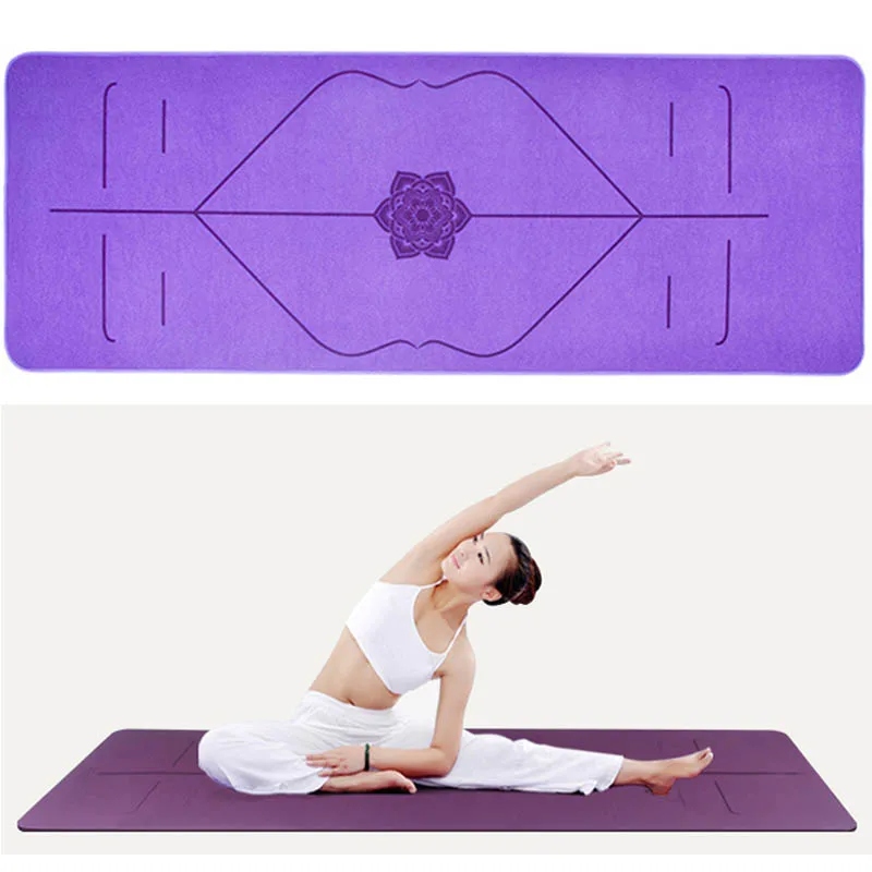 

Unique Design Velvet Body Line TPE Yoga Mats 184 * 66cm * 6mm Sports Exercise Yoga Pads for Beginner Fitness Gymnastics Non Slip