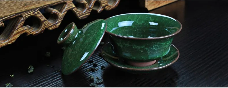 Drinkware Coffee Tea Sets,Colorful Ice Crack Ceramic ,Ice Cracked Tea Set,Ceramic Gaiwan Tea Cup,Chinese Kung Fu Tea Sets (2)
