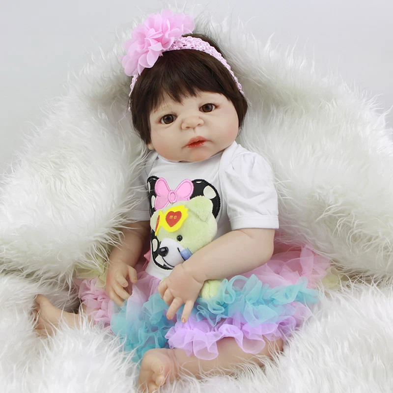 

Lifelike 57 cm Newborn Reborn Babies Dolls For Girl Birthday Gifts KEIUMI 23'' Full Silicone Vinyl Baby Doll Toys Kids Playmates