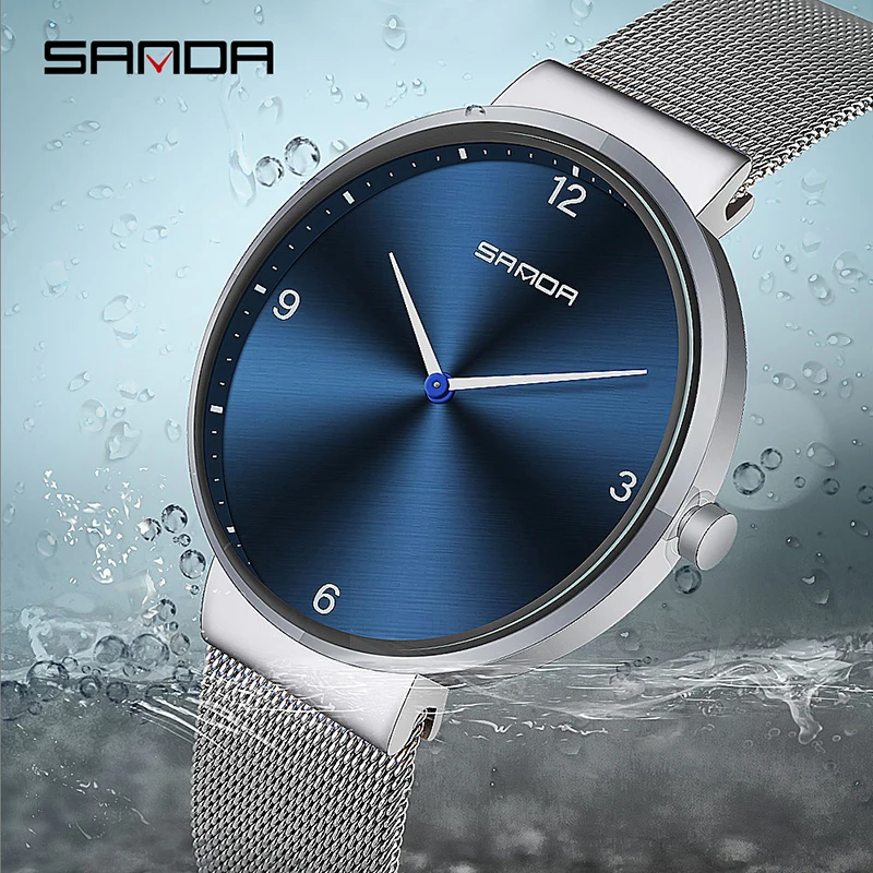 SANDA Ultra Thin Dial Men Watch Lover's Watch Business Fashion Mens Watches Top Brand Luxury Mesh Steel relogio masculino SANDA Ultra Thin Dial Men Watch Lover's Watch Business Fashion Mens Watches Top Brand Luxury Mesh Steel relogio masculino