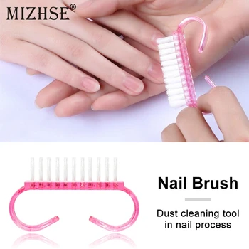 

MIZHSE 1Pcs Easy Use Professional Nail Brush Art Cleaning Manicure Polish Gel Accessory Plastic With Handle Clean Dust Brushes