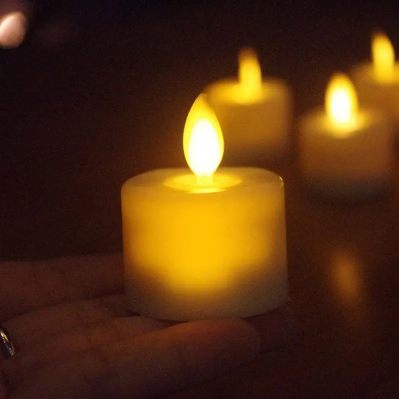Упаковка из 6 теплые белые светодиодные свечи с искусственным пламенем Батарея работает Танцы пламени Бытовая батарея-приведенный в действие Чай свет светодиодный свечи