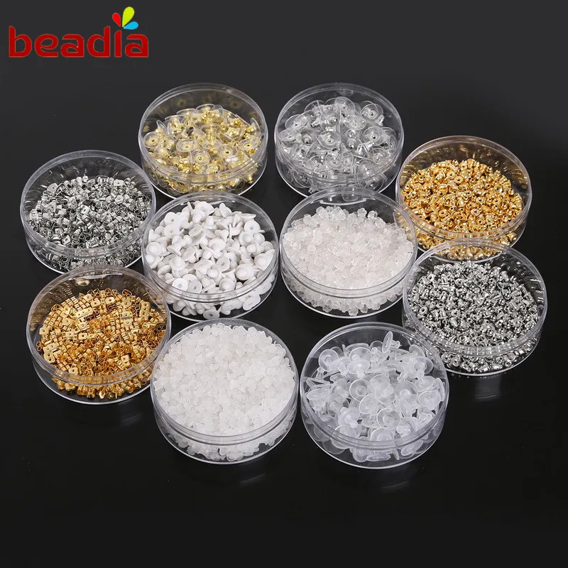 

Fashion 100-1000pcs/Box Earring Backs Bullet Stoppers Earnuts Earring Plugs DIY Gold Silver Plated Findings Jewelry Accessories