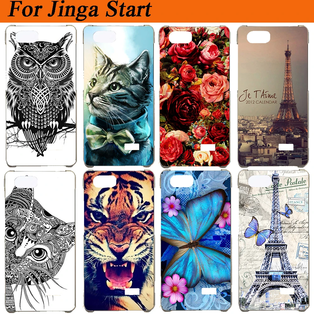 

For Jinga Start 3G Case Cover Silicon Wolf Tiger Owl Rose Eiffel Towers Pattern Painted Soft Case For Jinga Start Cases Fundas