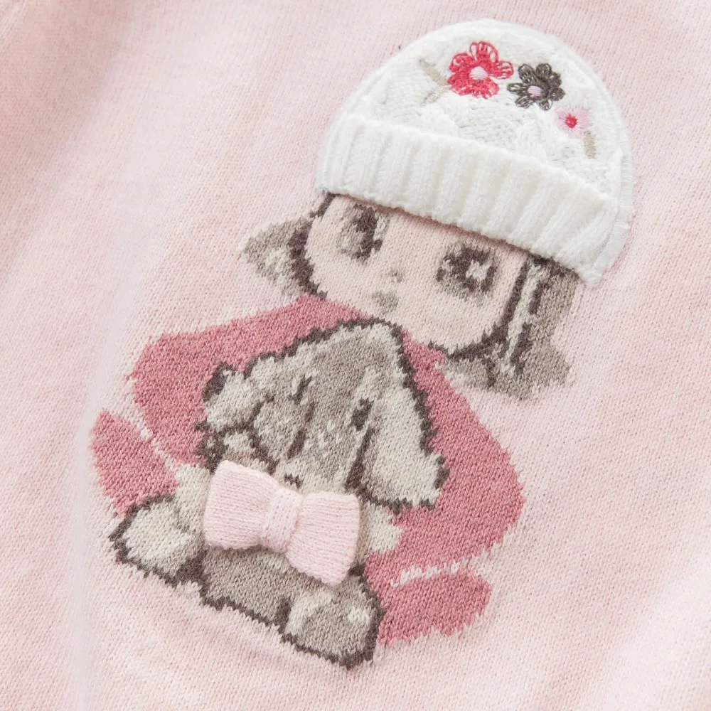 DB4030 dave bella/осенний розовый свитер для маленьких девочек; свитер для малышей; Одежда для младенцев; жаккардовый свитер для девочек; высокое качество