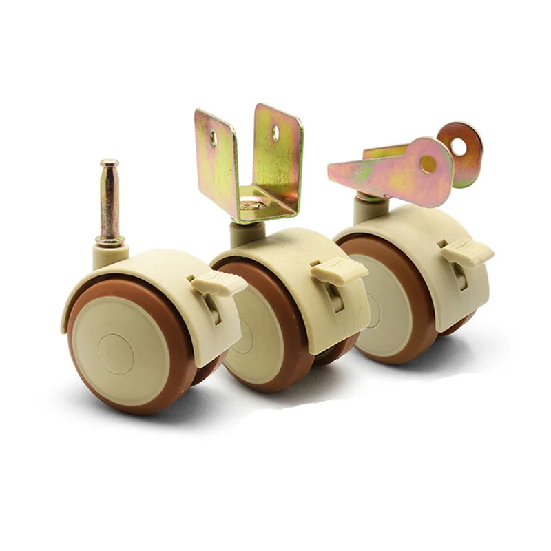 4pcs 2'' universal crib Swivel Casters Clamp with Brake Wheels
