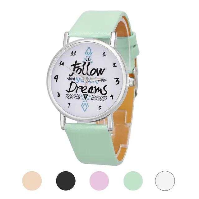 Orologi Da Donna Orologi Casual In Pelle Seguire Sogni Parole Del Modello Di Cuo Orologi Da Donna Orologi Casual In Pelle Seguire Sogni Parole Del Modello Di Cuo