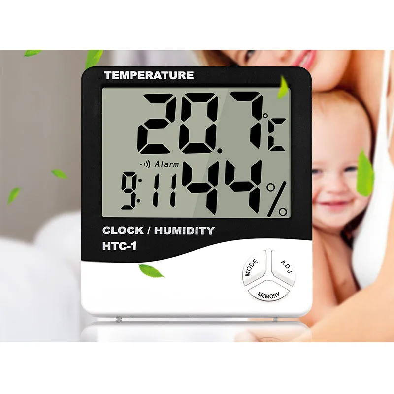 Комнатный цифровой ЖК-электронный измеритель температуры и влажности термометр гигрометр Метеостанция Будильник