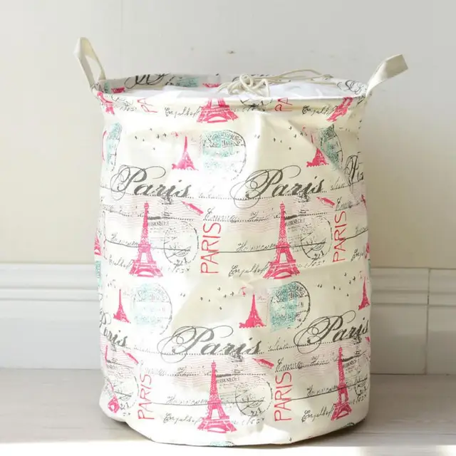New Red Tower Stamps Cloth Laundry Hamper Clothes Storage Baskets New Red Tower Stamps Cloth Laundry Hamper Clothes Storage Baskets Home Organizer Barrel Bags Kids