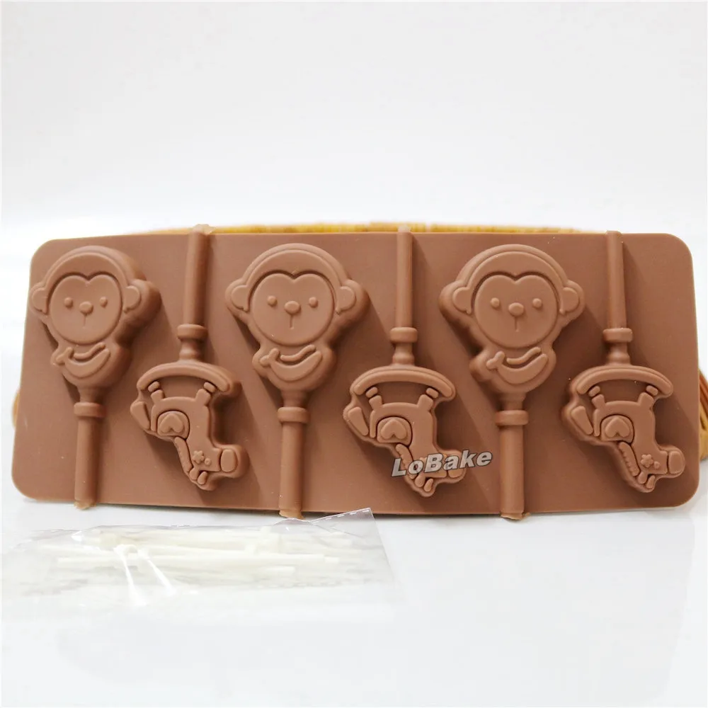 3D Monkey Cake Mold Soap Mold Silicone Mould For Ice lattice ice cube Cookie 
