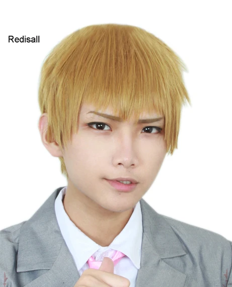 

Reigen Arataka Cosplay Wig Mob Psycho 100 II Halloween Anime Blonde Short Synthetic Hair
