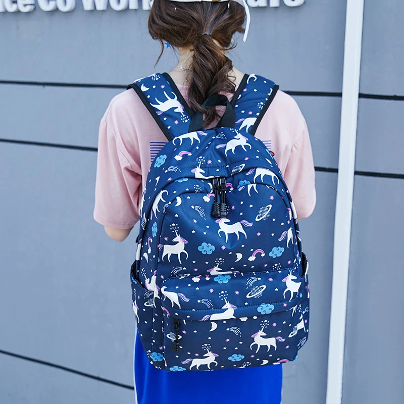Женский рюкзак Единорог милый школьный с принтом Bookbag школьные сумки для девочек