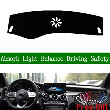 

For Meredes-Benz C CLASS 180 L 200 L 300L 2015-2019 Dashboard Cover Non-slip Dash Mat Carpet Car Stickers Interior Accessories
