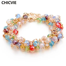 CHICVIE, ручной работы, золотые браслеты с кристаллами для женщин и девочек, лучшие друзья, известный бренд, браслет, ювелирные изделия, браслеты SBR140193