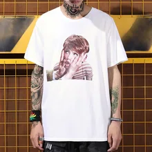 Хип-хоп модный Европейский и американский уличный BF lax воздушный портрет картина футболка с коротким рукавом