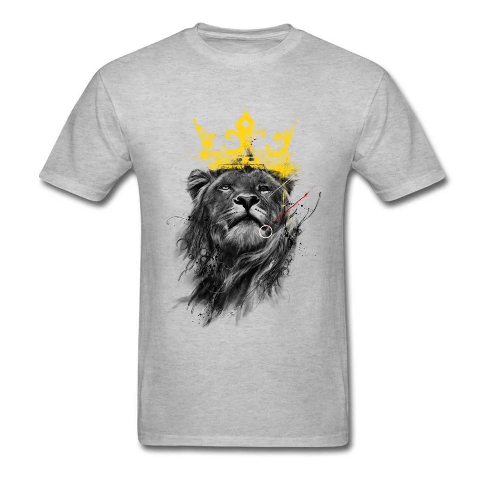 Шарм Король Лев хлопковая футболка с коротким рукавом, одежда для удивительный Для мужчин футболка с изображением животного живописи тушью без футболка с цветовым градиентом в стиле «хип-хоп», белый цвет