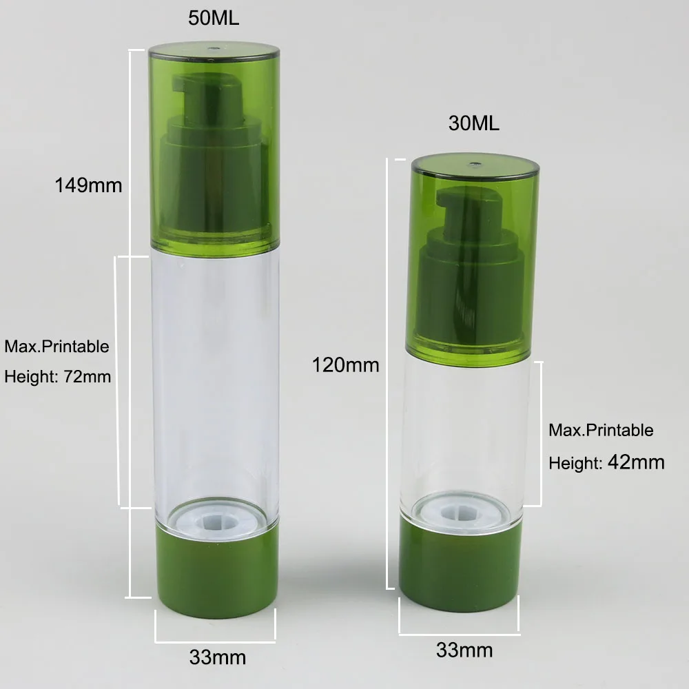 360x30 мл 50 одежда высшего качества многоразового флаконы с вакуумным насосом как Зеленая кнопка Портативный Вакуум дозатор для