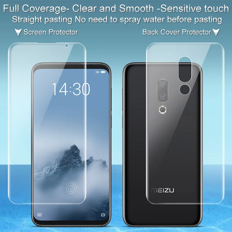 Meizu 16th Screen Protector IMAK Hydrogel III Front&Back 0.15MM Soft TPU Film For Meizu 16th Plus Not Glass
