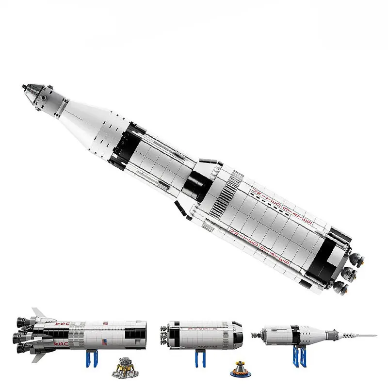 

New Creative Series Apollo Saturn V Launch Vehicle Set Children Building Blocks Bricks Educational Toy LegoINGlys 21309