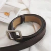 Cinturón de hebilla cuadrada para mujer Simple Vintage estudiantes cintura ajuste moda Casual sin agujeros Cummerbunds ► Foto 3/6