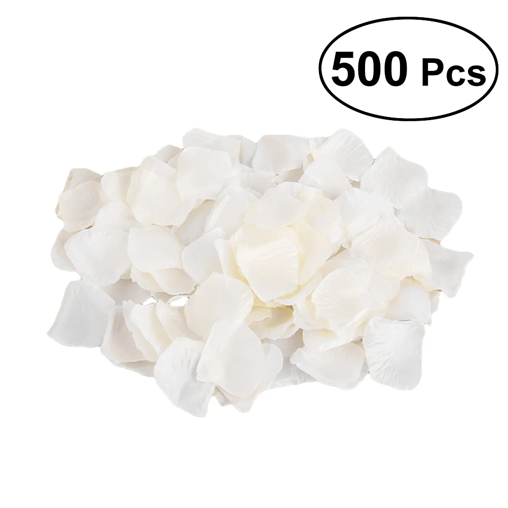 500 шт цветок из искусственного шелка лепестки роз для свадебной вечеринки Свадебные События украшения - Цвет: Слоновая кость