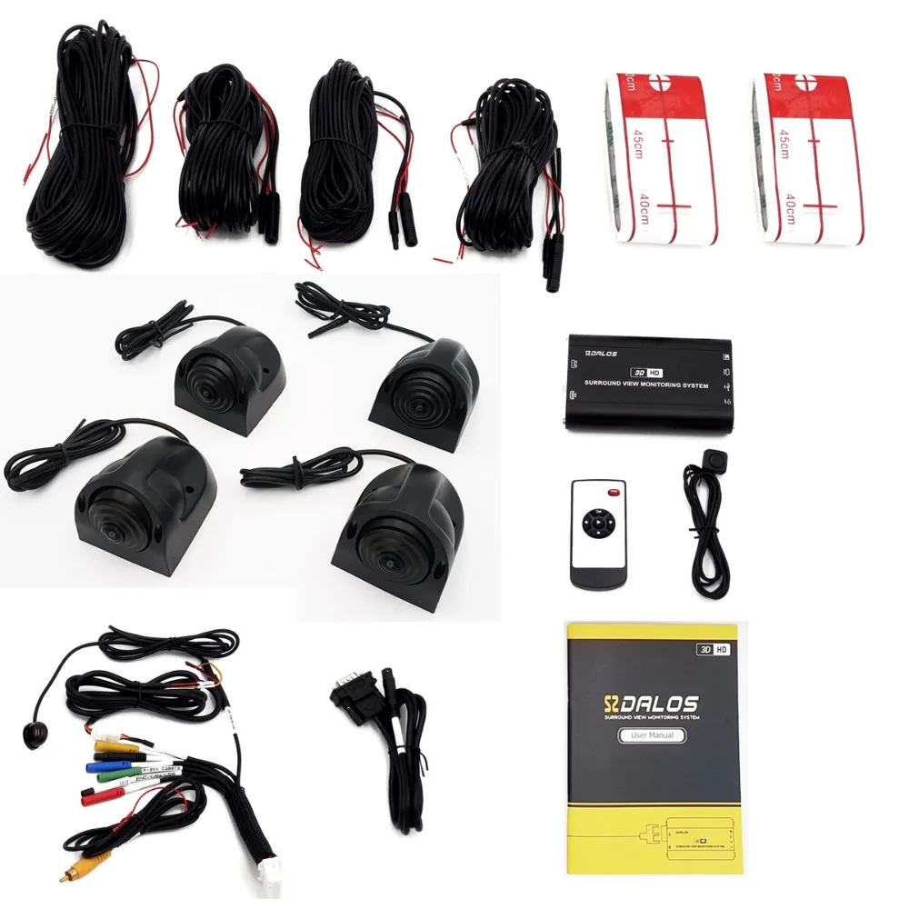 SZDALOS 3D HD 360 Surround view Monitoring System for Bus RV Motorhome Truck with HD 1080P 4-CH DVR