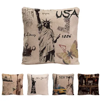 

Statue Of Liberty Cushion Cover Decorative Pillow For Sofa Car Covers New York Postcard Pillow Case Linen Home Decor Pillowcase