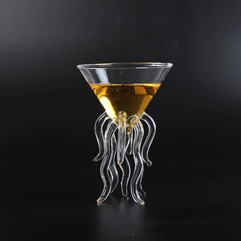 

100ML Creative Octopus Cocktail Glass Transparent Jellyfish Glass Cup Juice Glass Goblet Conical Wine Champagne Glass