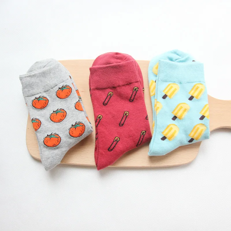 Корейские женские Симпатичные Фрукты короткие носки японский Kawaii Лук помидор банан мультфильм носки-башмачки подарочной коробке хлопок Невидимые носки
