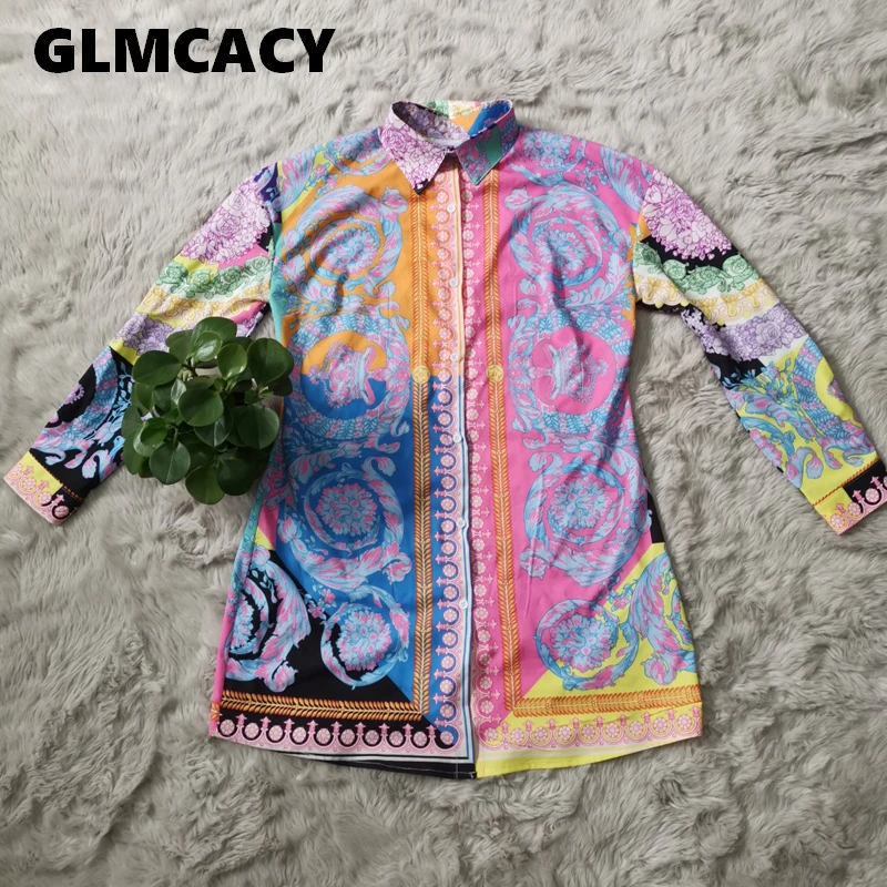 

Women Floral Printed Long Sleeve Shirts Floral Button Top 2019 Spring Ladies Office Work Wear Elegant Blouses