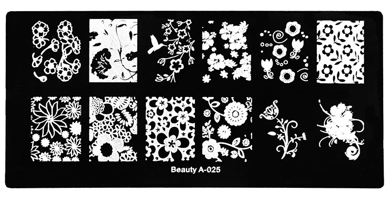 1 шт. Дизайн ногтей штамп штамповка плиты изображения 6*12 см довольно творческие цветок шаблона Маникюр трафарет Инструменты Красота a-029