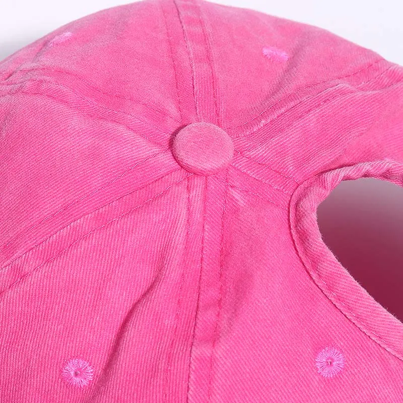 Ponytail Baseball Cap Women Mesh Summer Beach Sun Hat with Hole Outdoor Sports