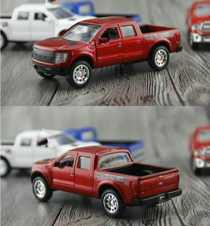 Высокая моделирования FORD Raptor, Dodge, модель машины пикап автомобиля, 1: 32 сплава F150 игрушечный пикап, металл, литье, Коллекционная модель - Цвет: 4