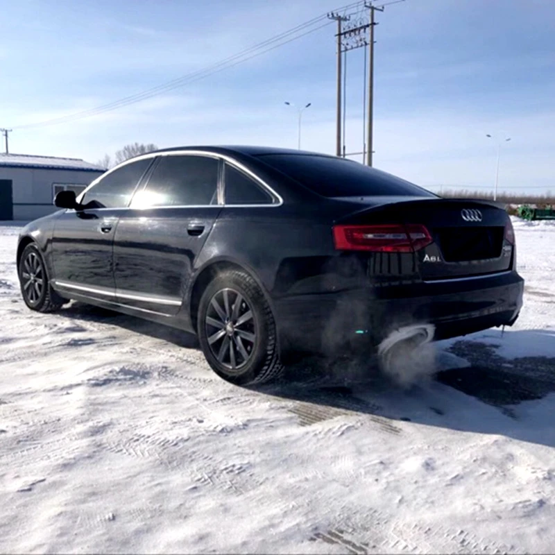 Для Audi A6 C6 2005-2012 задний спойлер 3 шт./компл. PU Материал грунтовка Цвет автомобильное украшение в виде хвостового крыла багажник спойлер для AUDI A6 C6