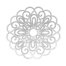 Шампуры из нержавеющей стали фурнитура для украшений цветок Серебряный тон полые 50 мм(") х 50 мм(2"), 1 шт Новинка