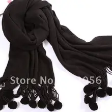 Однотонный шарф на шею с бахромой 10 шт./партия#2413