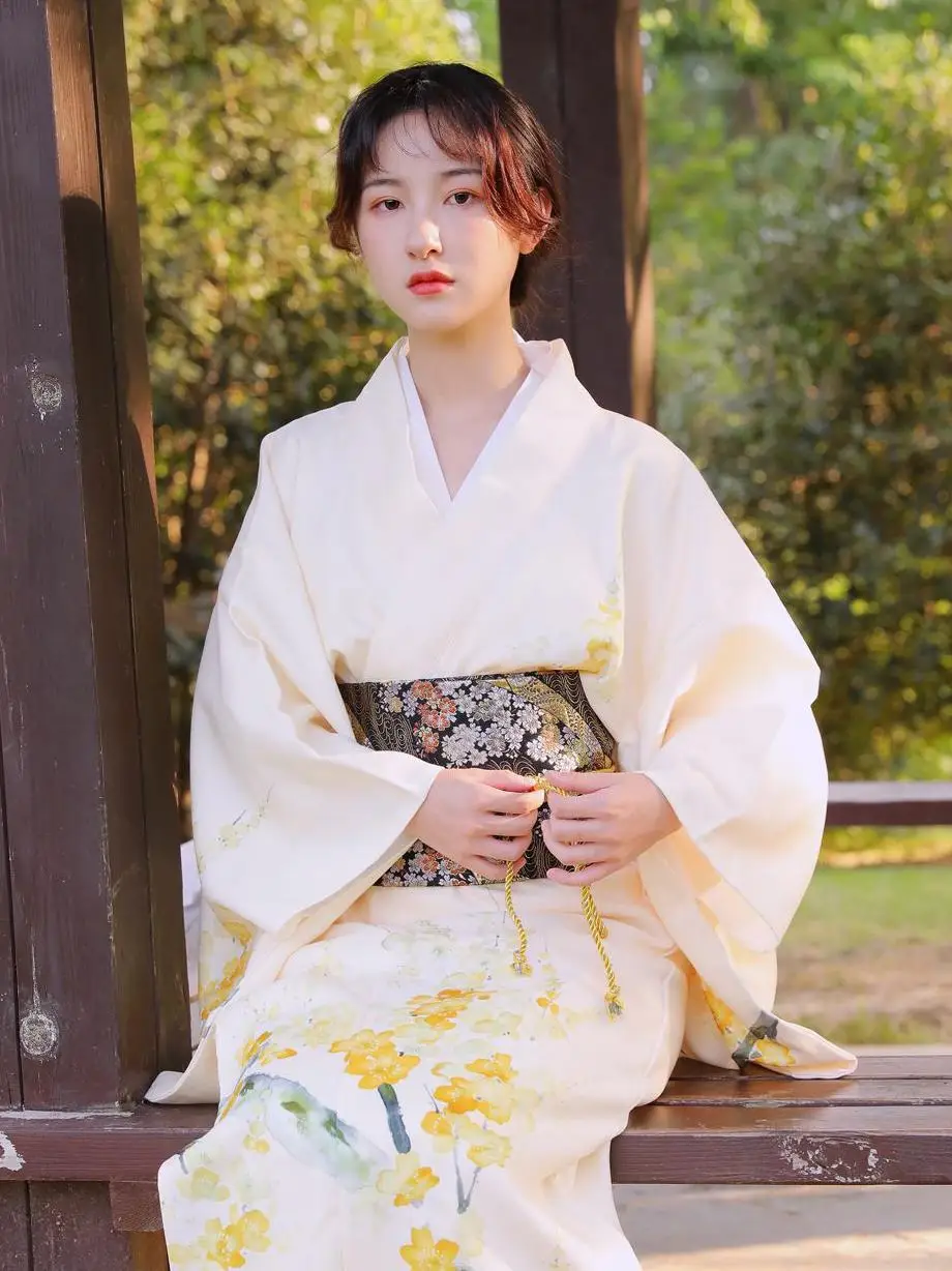 Новое японское женское платье-кимоно в национальном стиле, классическое юката с цветочным принтом, вечернее платье, карнавальный костюм, Повседневное платье для девочек, Vestidos - Цвет: Многоцветный