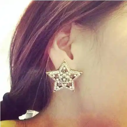 Серьги гвоздики женские с полыми звездами 4ED299|pentagram earrings|earring pentagramearings hollow |