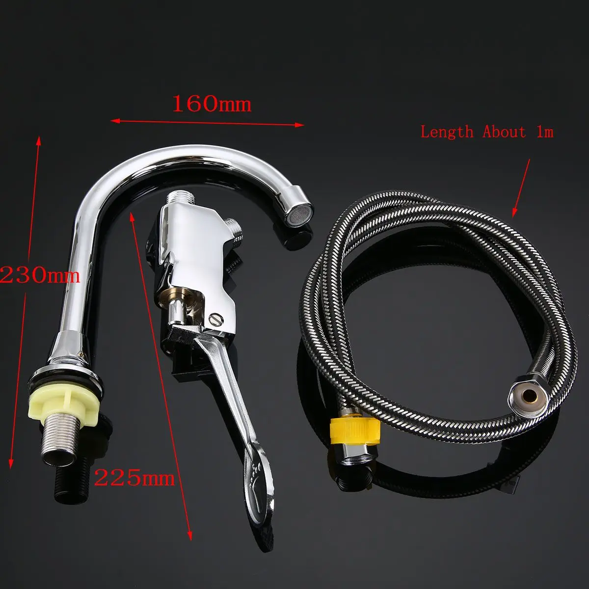 Hot Sale Basin Faucets Cold Water Kitchen Foot Pedal Faucet Faucets Mayitr Chrome Water Tap For Hospital Hotel Bathroom