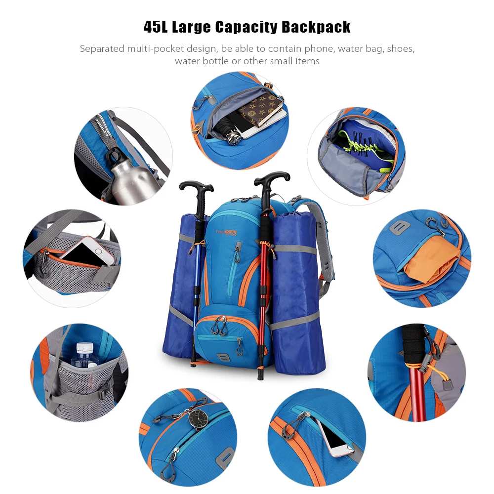 FREEKNIGHT 0212 45L Water Resistant Climbing Hiking Molle Backpack  
