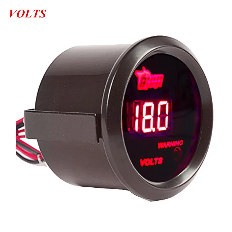 EE support Car Accessories Universal 2" 52mm Voltmeter Black Shell Digital Clocks Red LED Volt