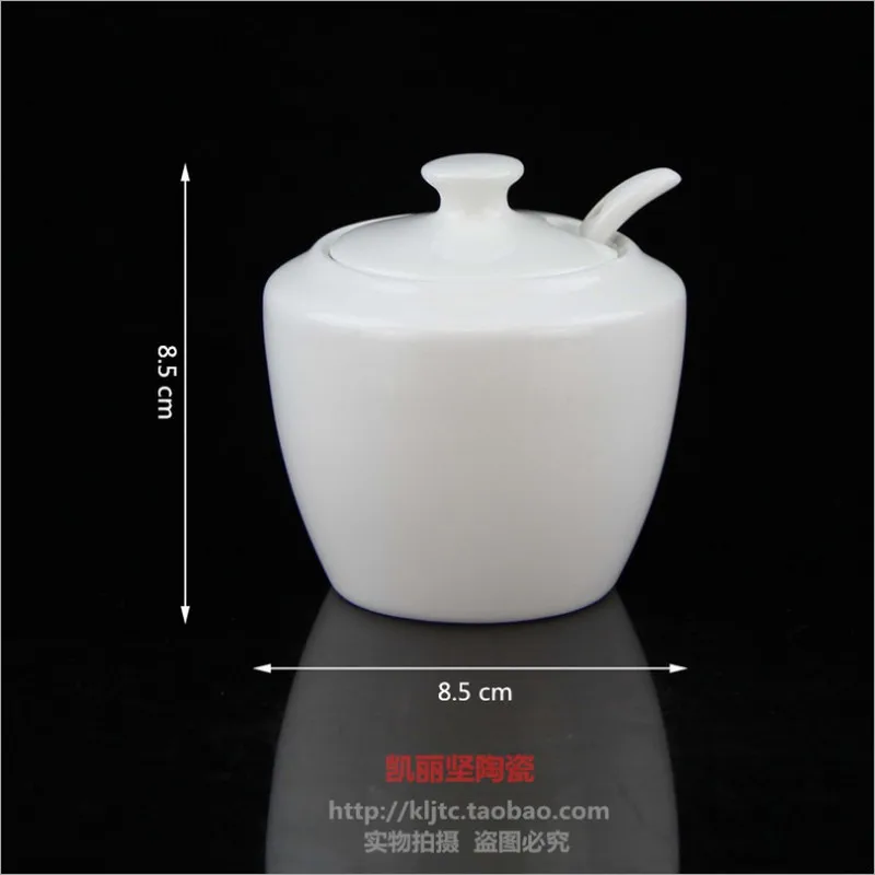 Arrrival горшок для приправ Белая Керамическая сахарница с керамической крышкой керамическая ложка банка для специй элегантный дизайн кухонный помощник - Цвет: white B