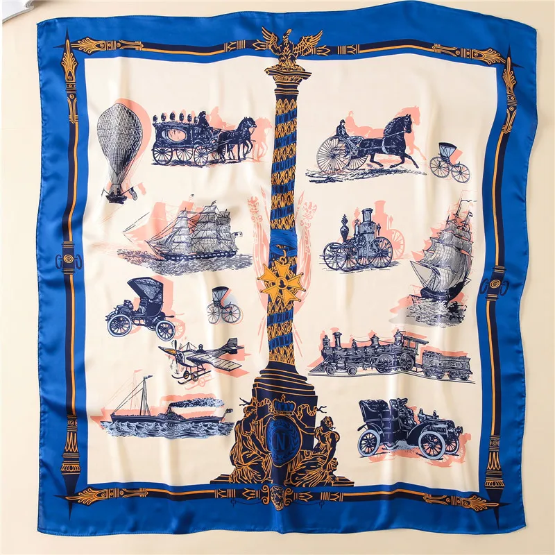 New Square Scarf Women Fashion Silk Scarves and Wrap Ladies Retro Spring Summer Print Office Hair Neck foulard 90cm*90cm New Square Scarf Women Fashion Silk Scarves and Wrap Ladies Retro Spring Summer Print Office Hair Neck foulard 90cm*90cm