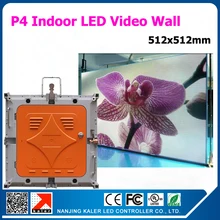 TEEHO 512x512mm p4 led indoor video wall rental die-cast aluminum wall display cabinets 1/16 scan 2121smd video display