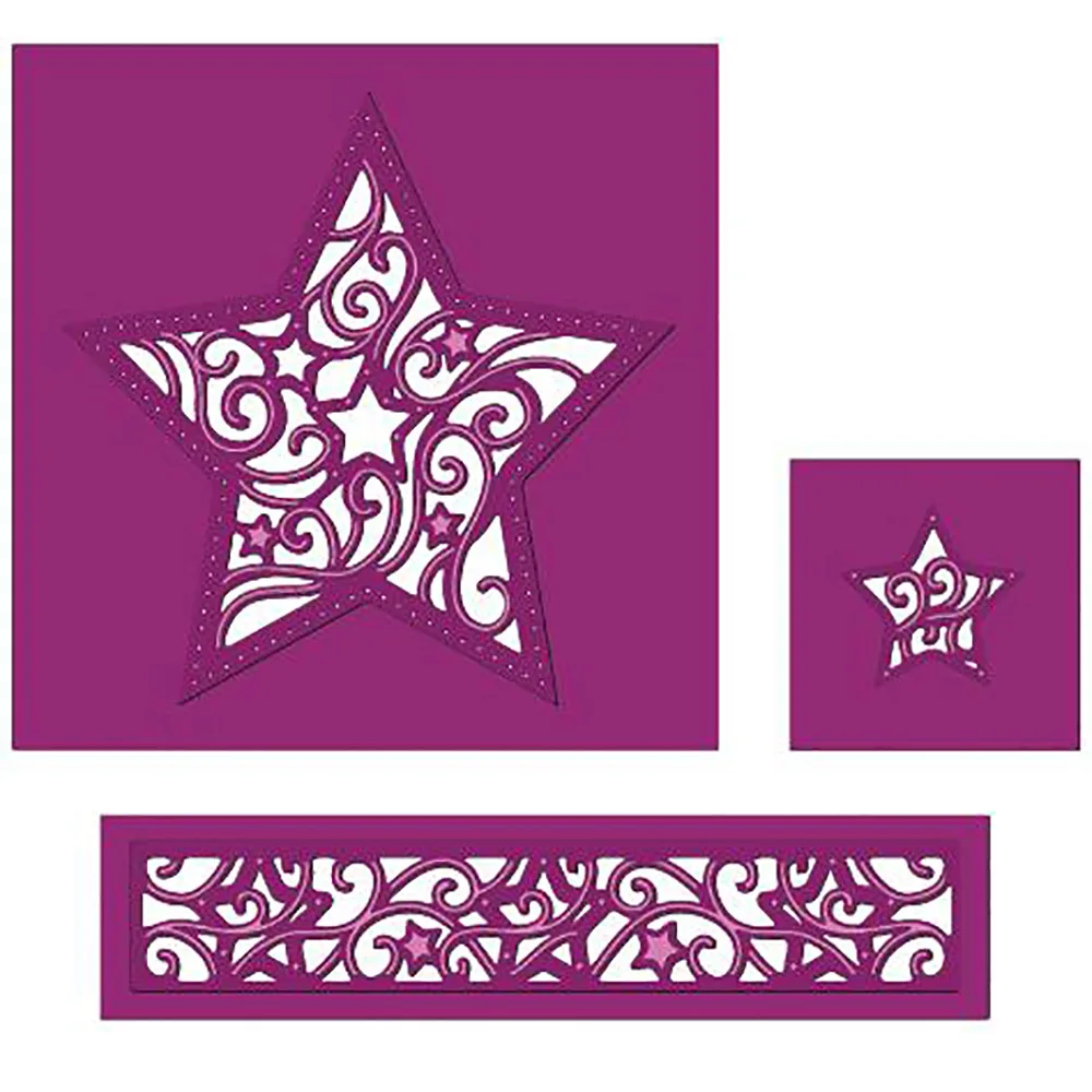 

3pcs Lace Star shape Frame Metal Cutting Dies Stencil for DIY Scrapbooking Photo Album Embossing Paper Card Making Decor Crafts